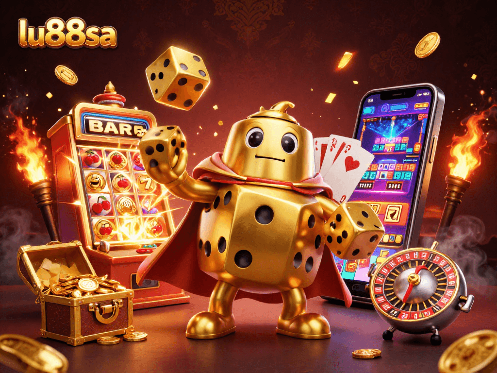 Engage with thrilling gambling action at lu88sa featuring a dynamic casino illustration scene.