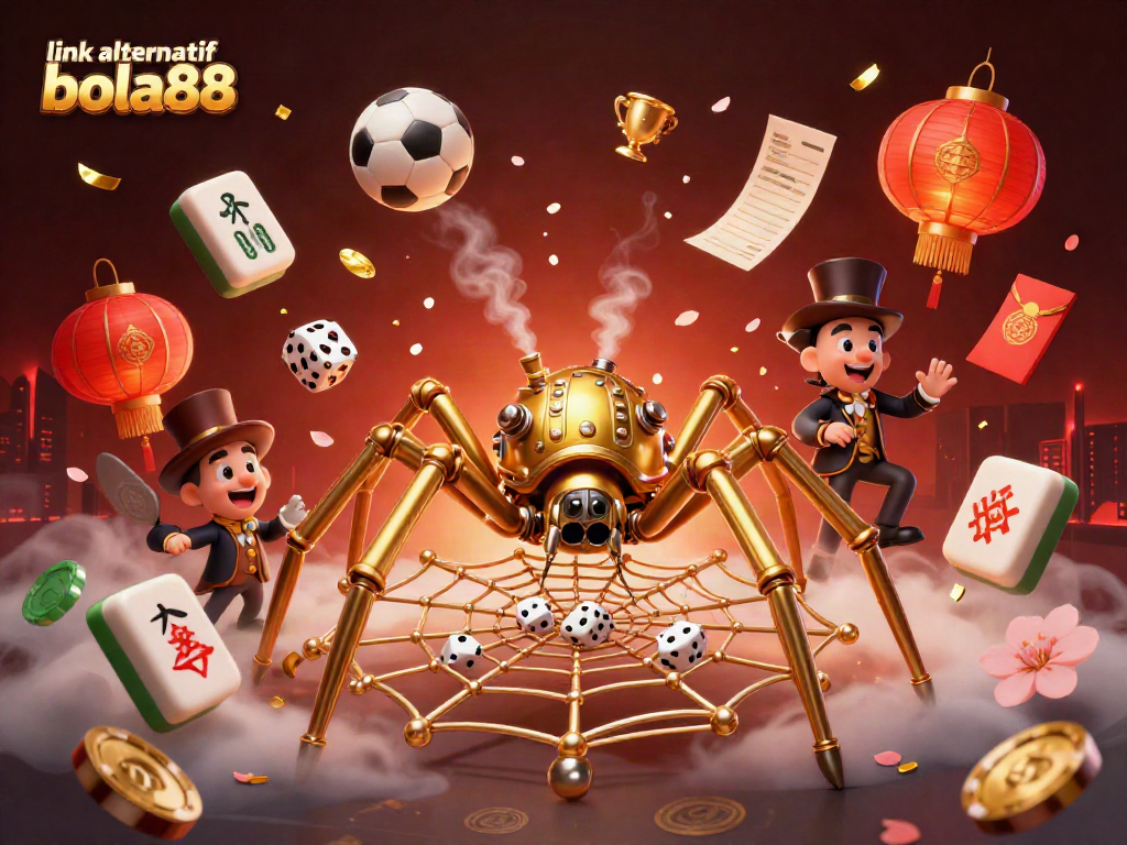 Experience link alternatif bola88 in an exciting 3D casino illustration featuring sports betting elements.